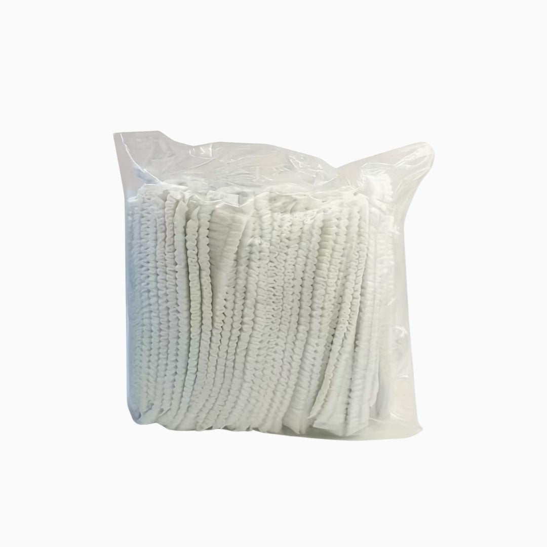 כובע חד פעמי לאנשי מקצוע צבע לבן | 100 יחידות