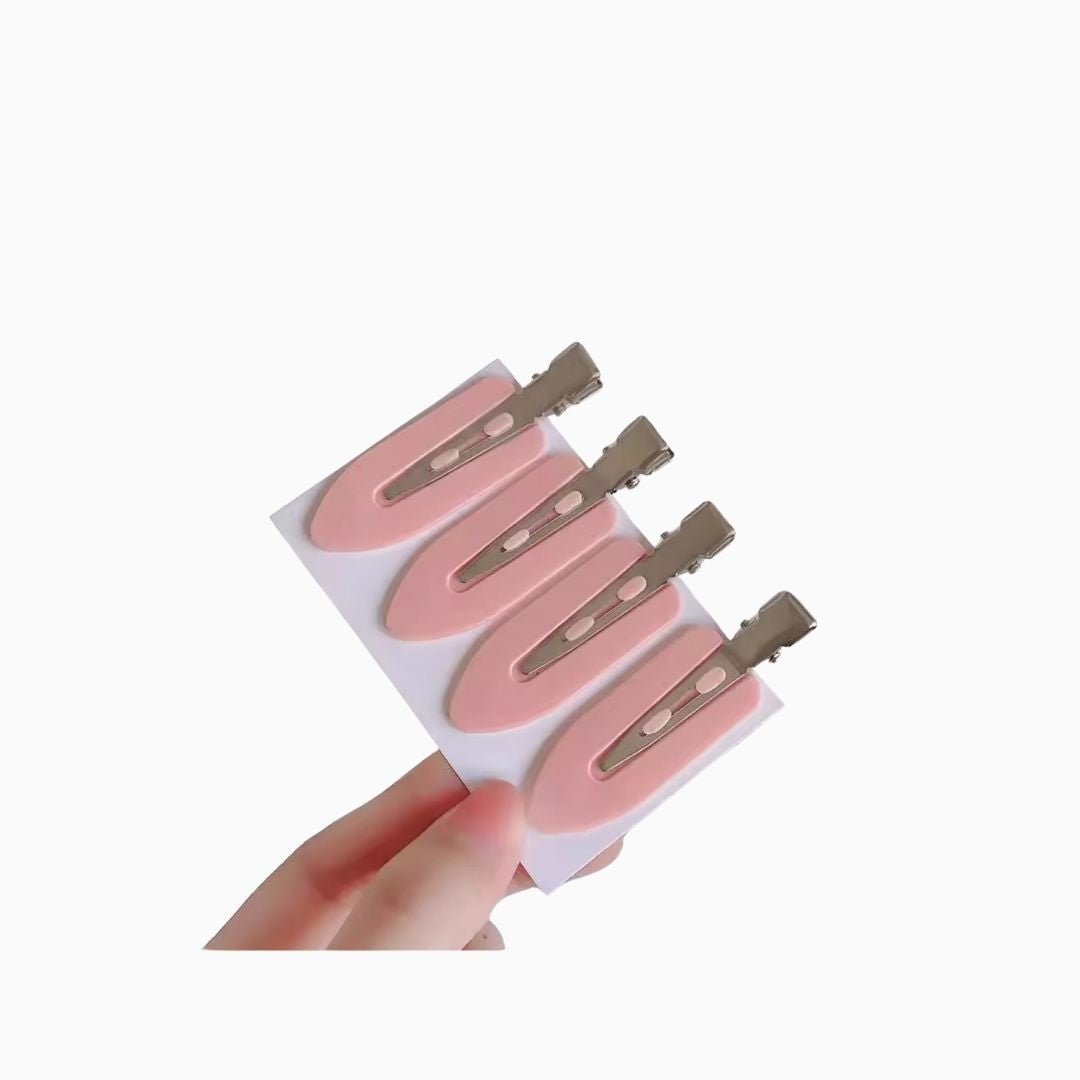 קליפסים לשיער מקצועיים – ורוד | 4 יחידות