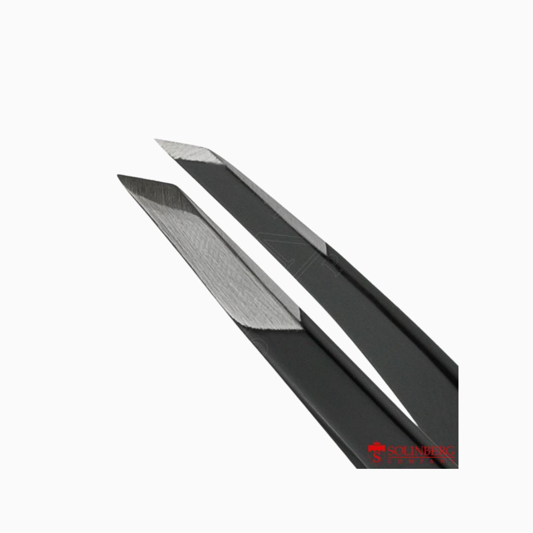 G807 | פינצטת גבות מקצועית קצה אלכסוני שחור