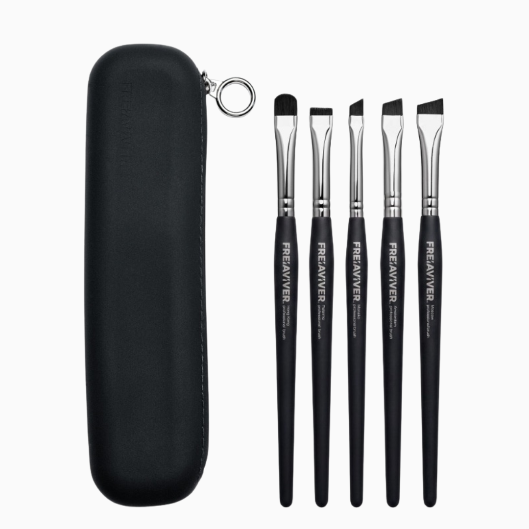 SILICONE CASE | مجموعة 5 فرش احترافية للحواجب والرموش – أسود