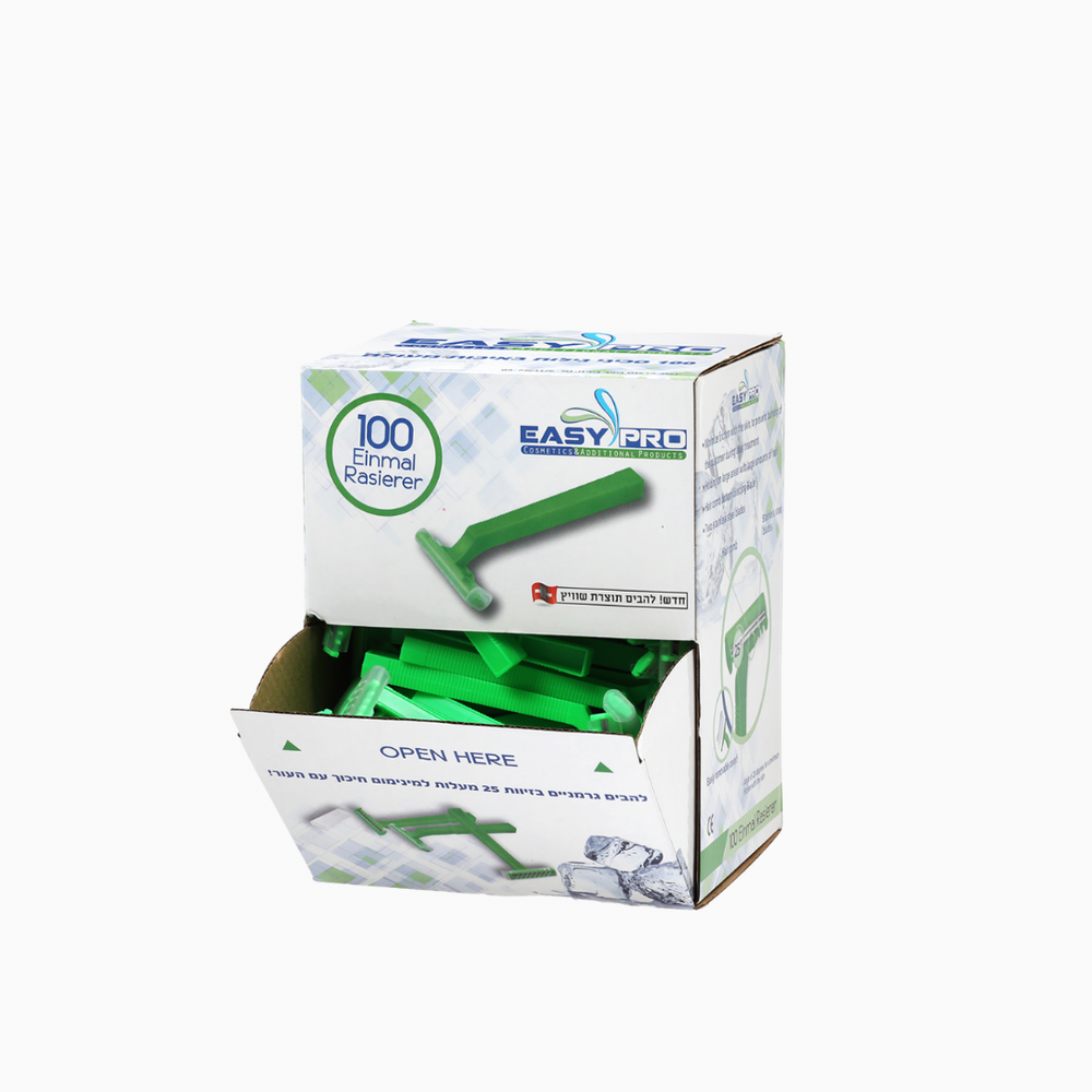 علبة 100 قطعة شفرات حلاقة للاستخدام مرة واحدة EASY PRO