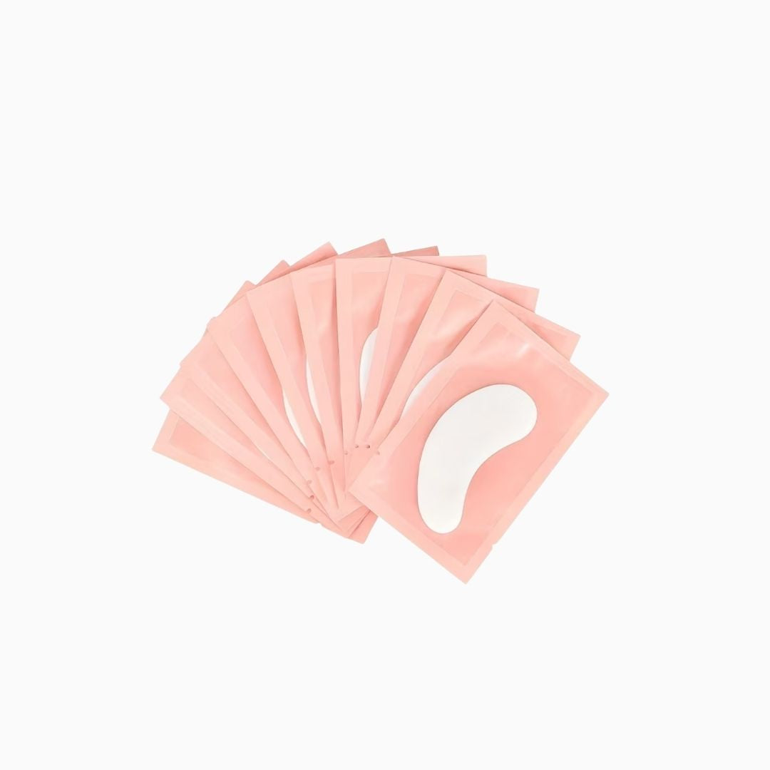 רפידות ג'ל ורודות מתחת לעיניים להארכת ריסים