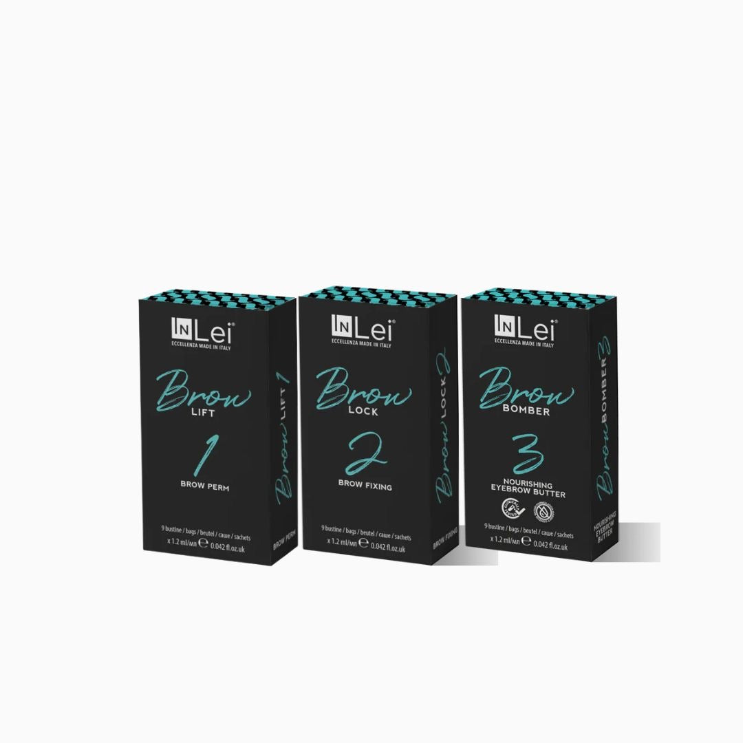 InLei Brow Lift 1 + Brow Lock 2 + Brow Bomber 3 – שלבים 1–3 להרמת גבות