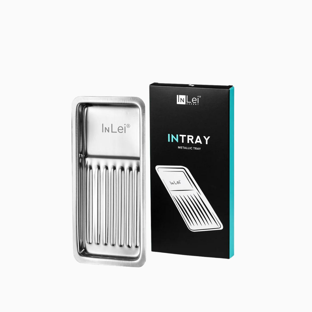 מגש מתכתי מקצועי InLei INTRAY לארגון כלים וחומרים לריסים וגבות