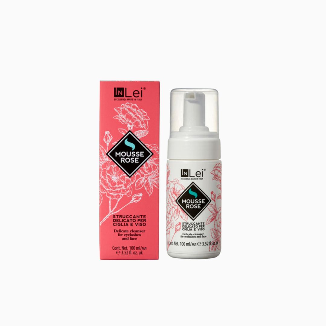InLei Mousse Rose קצף ניקוי לריסים וגבות – 100 מ״ל