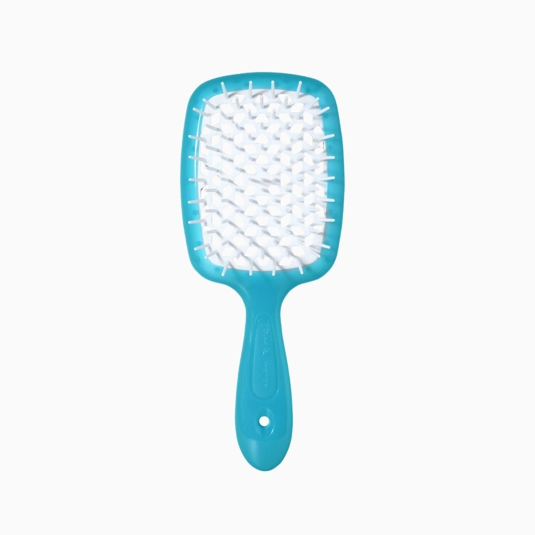 מברשת שיער Janeke Superbrush כחולה עם לבן מאווררת לייבוש מהיר