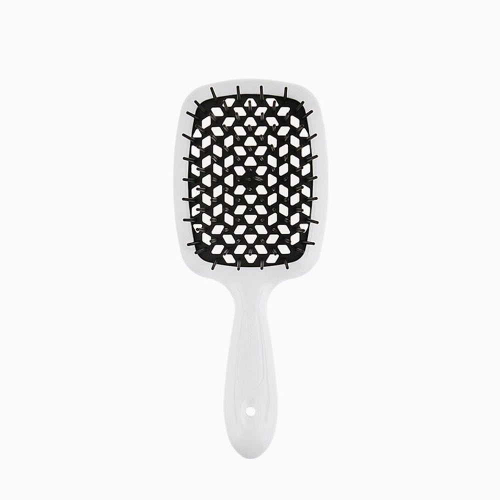 מברשת שיער Janeke Superbrush לבנה עם שחור מאווררת לייבוש מהיר