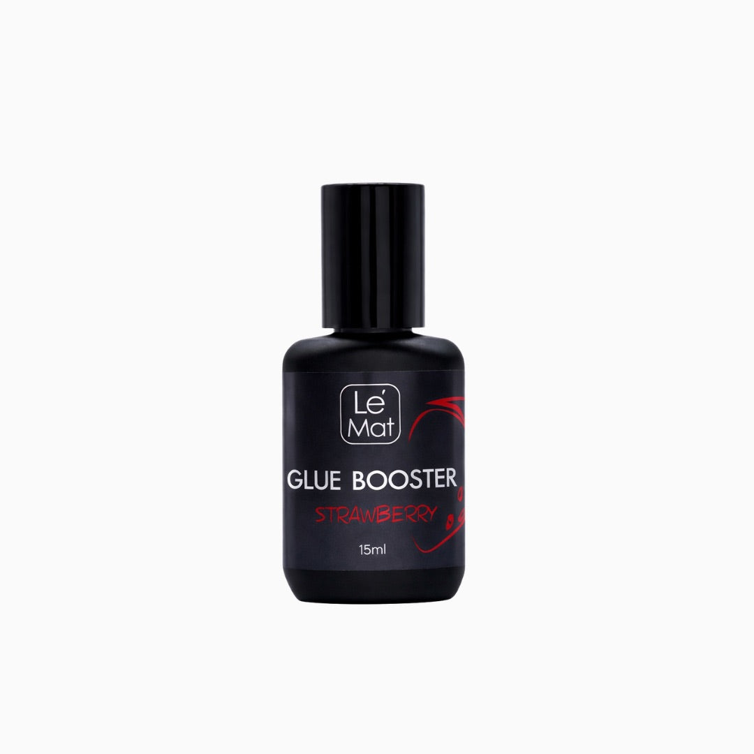 Le Mat Glue Booster Strawberry 15ml מאיץ דבק מקצועי להלחמת ריסים בקבוק שחור