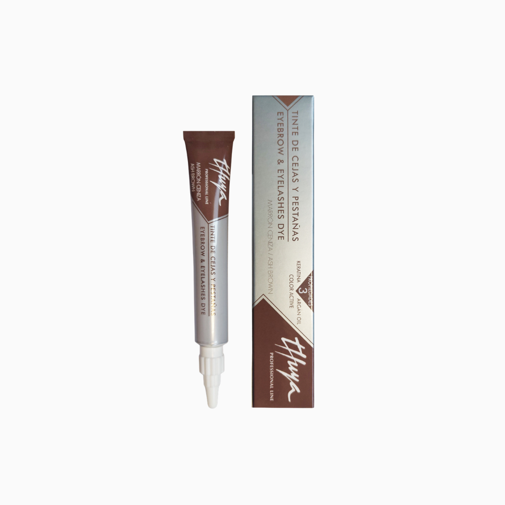 צבע מקצועי לגבות ולריסים Thuya בגוון חום אפרפר Ash Brown באריזה מקורית