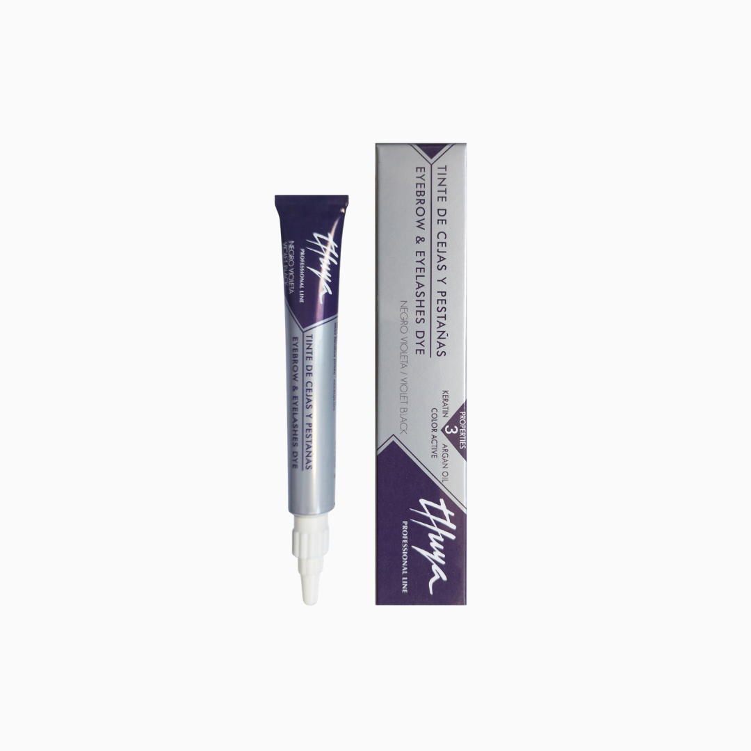 צבע מקצועי לגבות ולריסים Thuya בגוון שחור סגלגל Violet Black באריזה מקורית