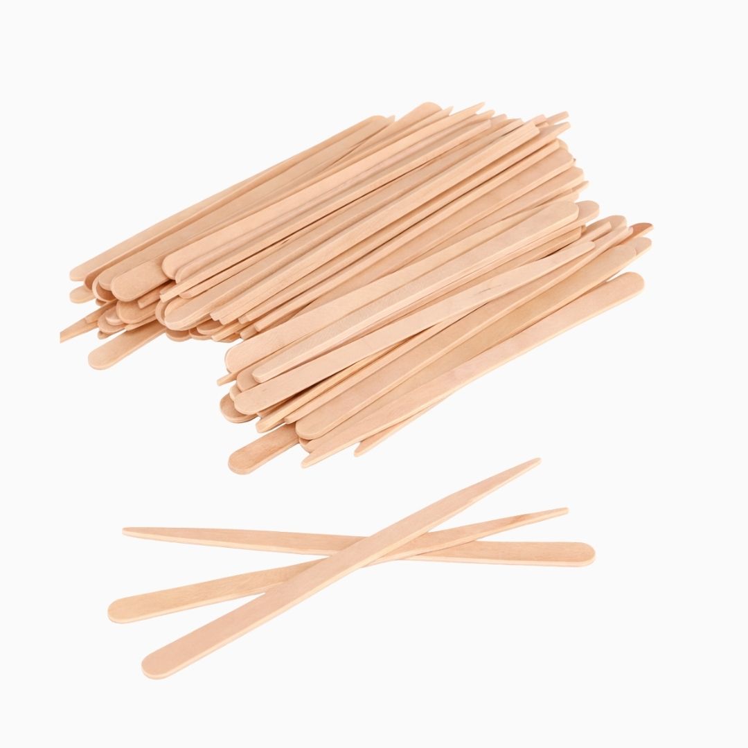 שפדלים צרים מעץ דו צדדיים – מארז 100 יחידות