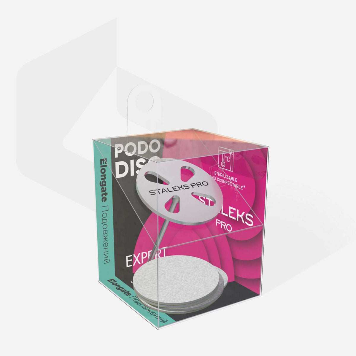 דיסק פדיקור PODODISC L EXPERT עם סט פצירות גריט 180 (5 יח') – 25 מ״מ