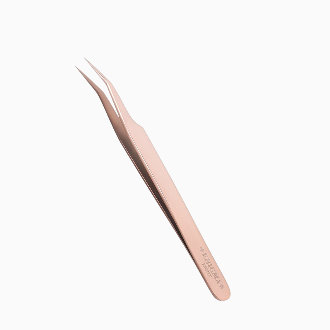 Enigma Light Curved Rose Gold | פינצטה מעוקלת לריסים