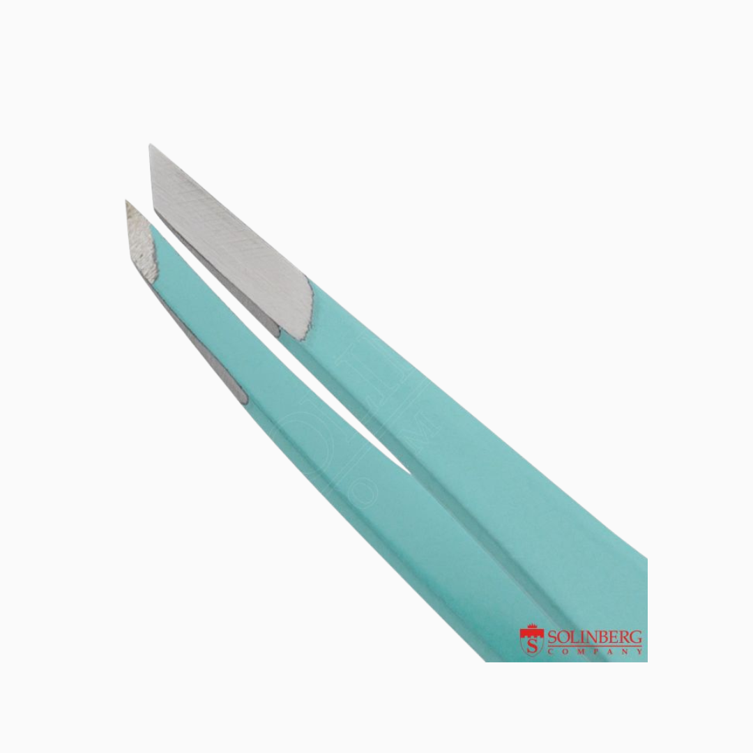 G803 | פינצטת גבות מקצועית קצה אלכסוני טורקיז