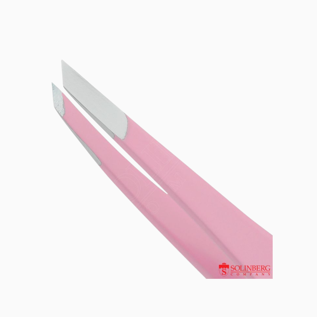 G804Z | פינצטת גבות מקצועית קצה אלכסוני ורוד