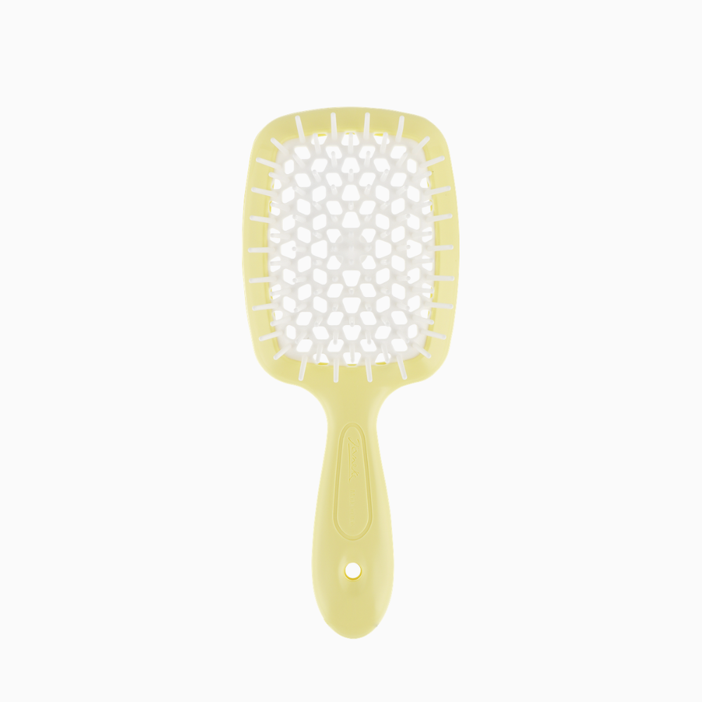 Superbrush أصفر مع أبيض | فرشاة شعر