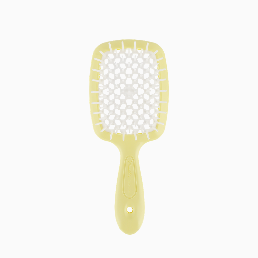 Superbrush أصفر مع أبيض | فرشاة شعر