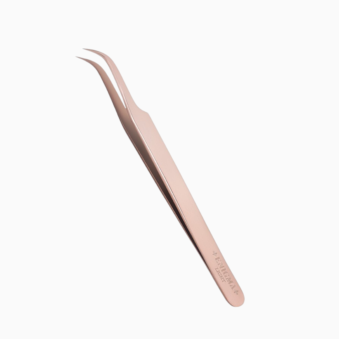 Enigma Light Curved Rose Gold | פינצטה מקצועית לריסים קצה מעוקל
