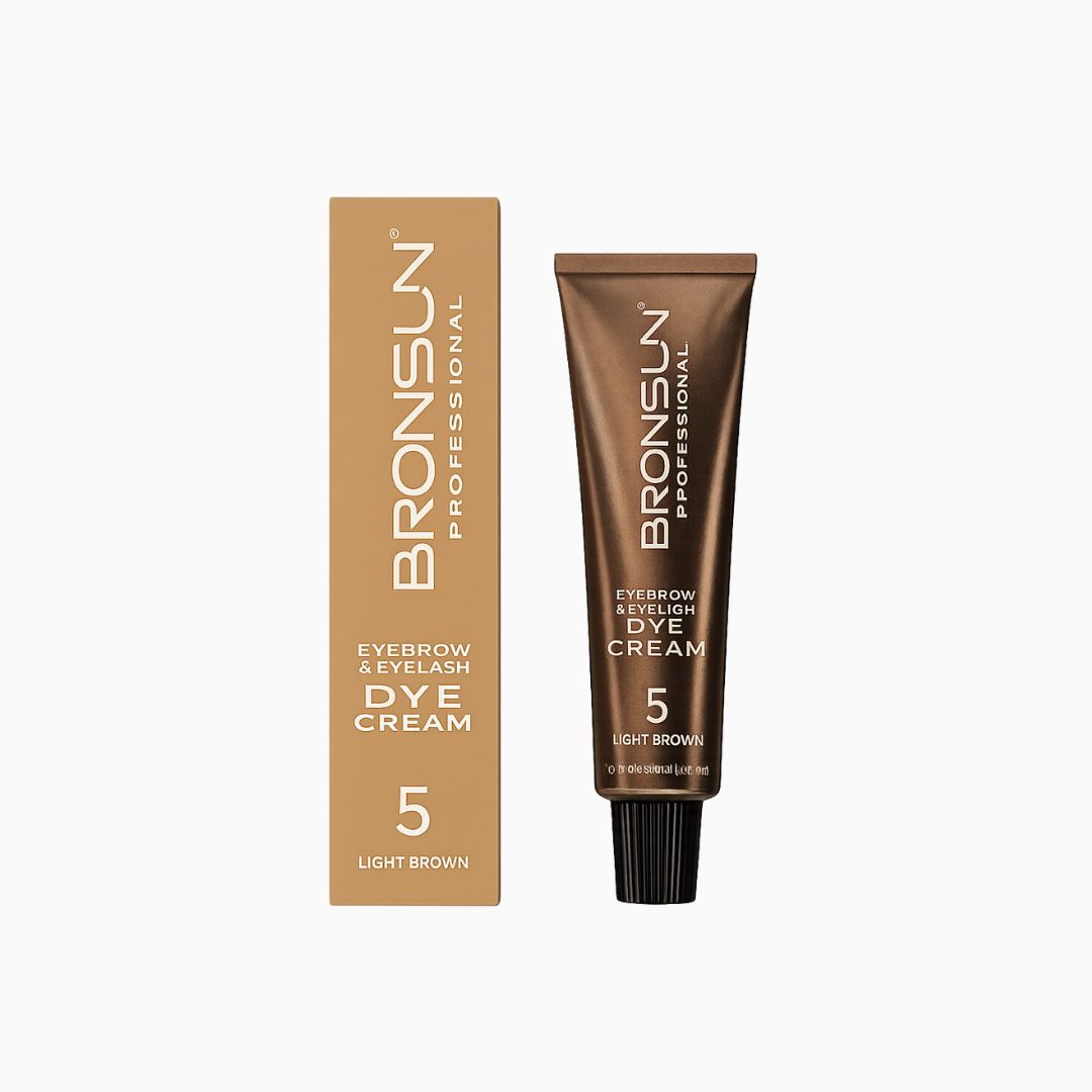 צבע קרם מקצועי לגבות ולריסים של ברונסון בגוון חום בהיר