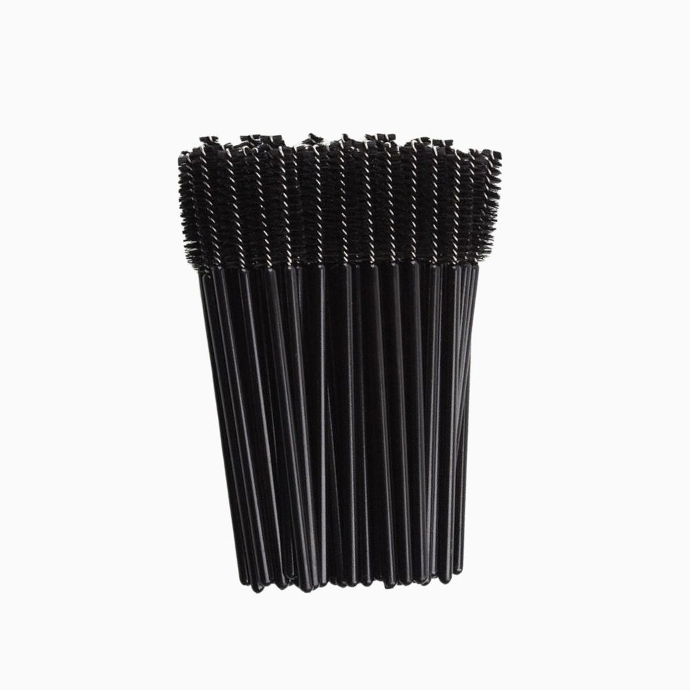 מברשות חד פעמיות לריסים וגבות שחורות – 50 יחידות