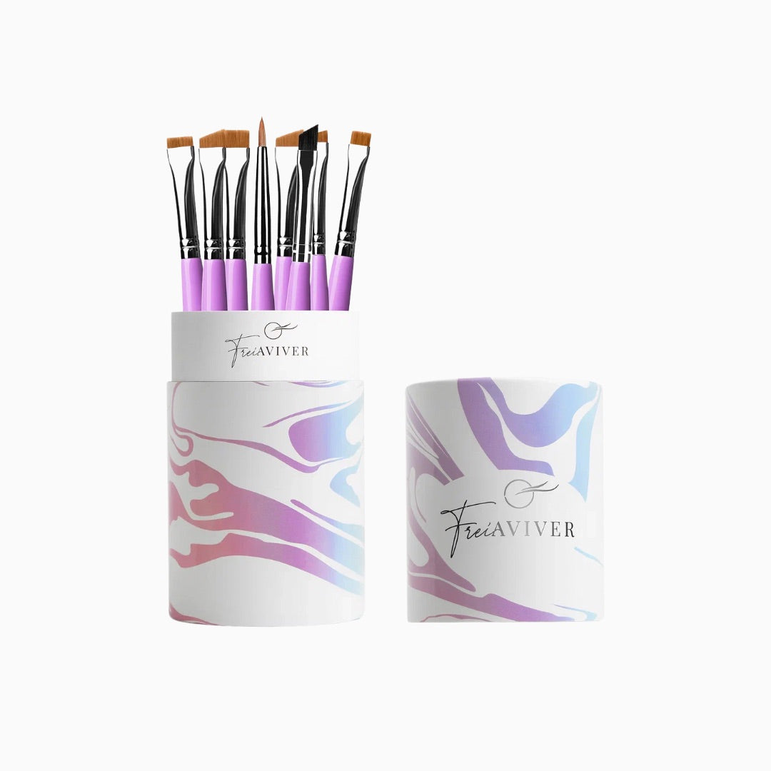 סט 8 מברשות לגבות FreiAviver עם מארז טיובוס
