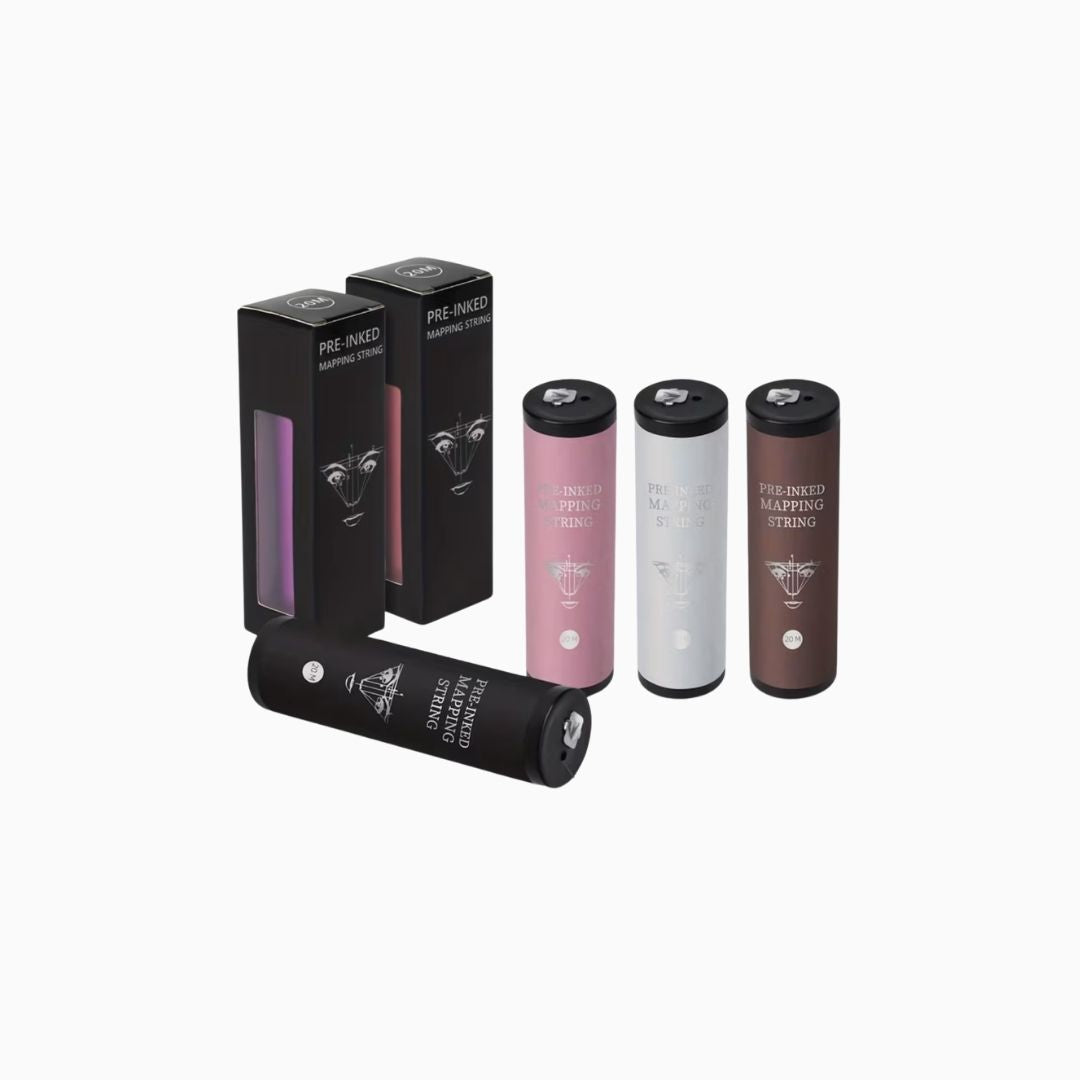 סט 6 חוטי סימון מקצועיים למיפוי גבות באורך 20 מטר כל אחד