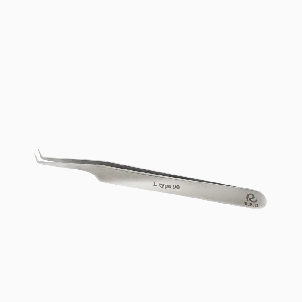פינצטה מקצועית R.E.D L Type 90 בזווית 90 מעלות ליצירת נפח
