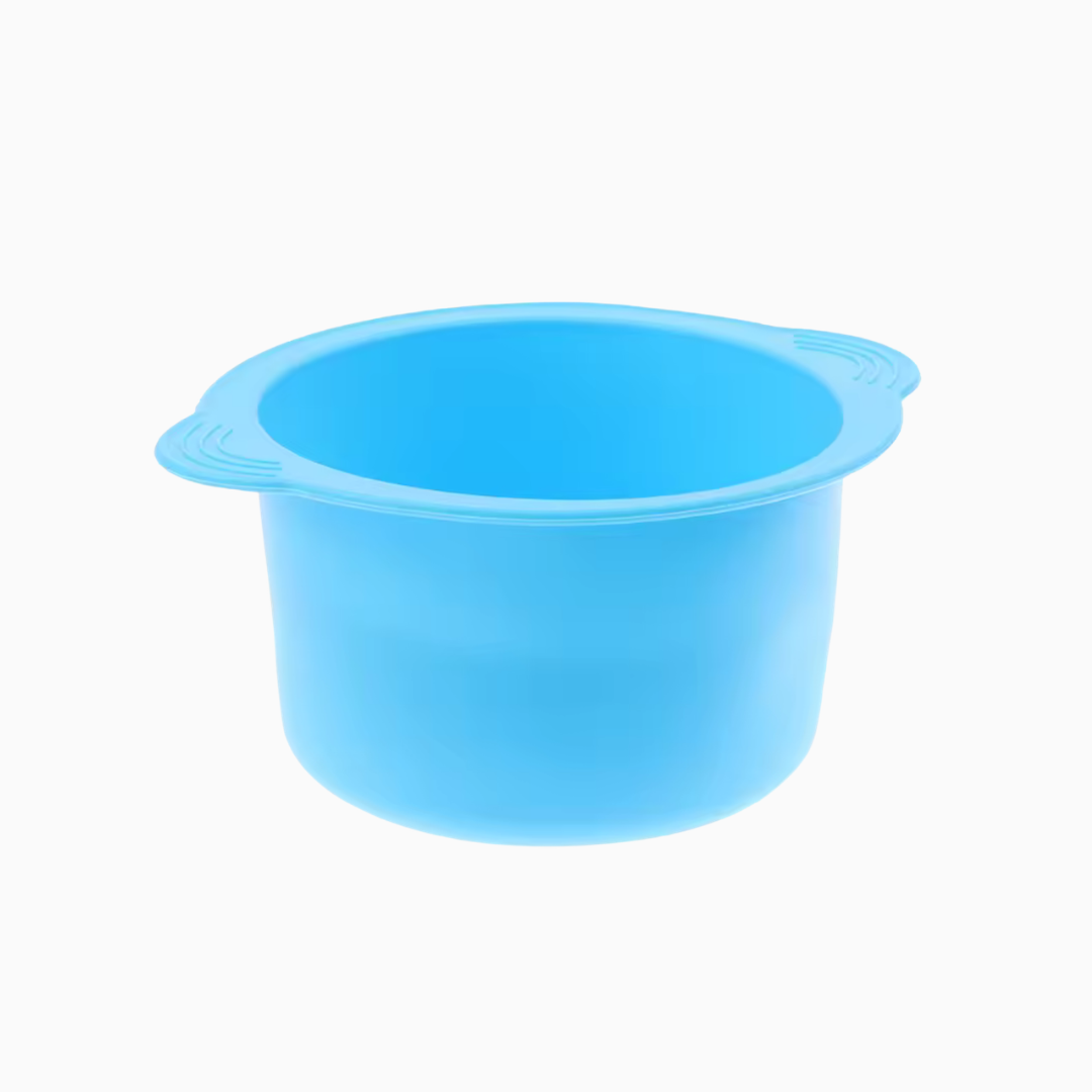 מיכל סיליקון ורוד למחמם שעווה עם ידיות צד