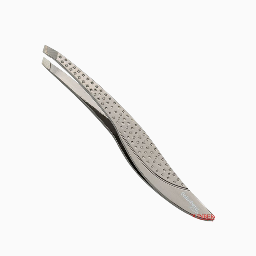 פינצטת גבות Solinberg G78 בצבע כסף עם קצה אלכסוני