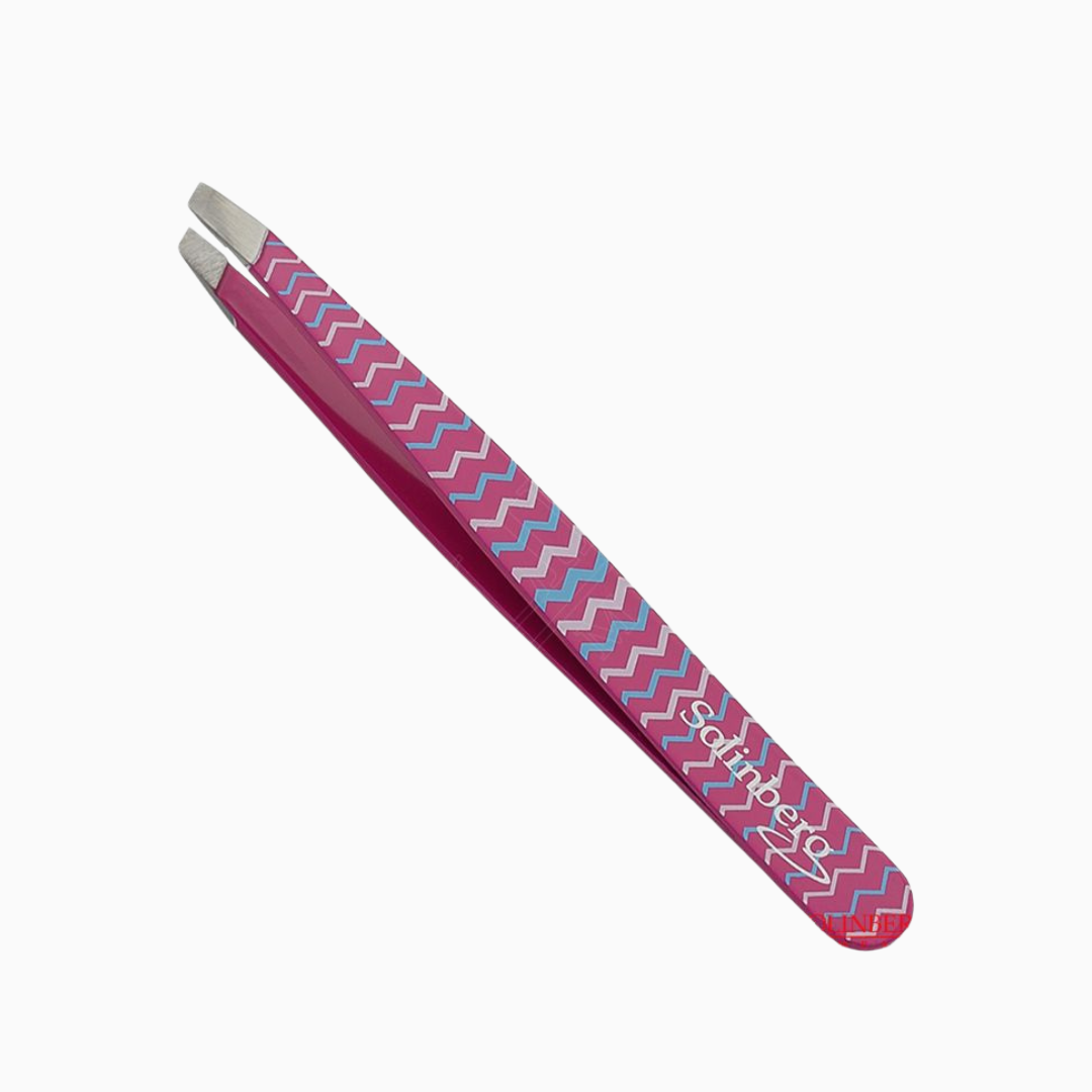 פינצטה ורודה אלכסונית לעיצוב גבות Solinberg 2211